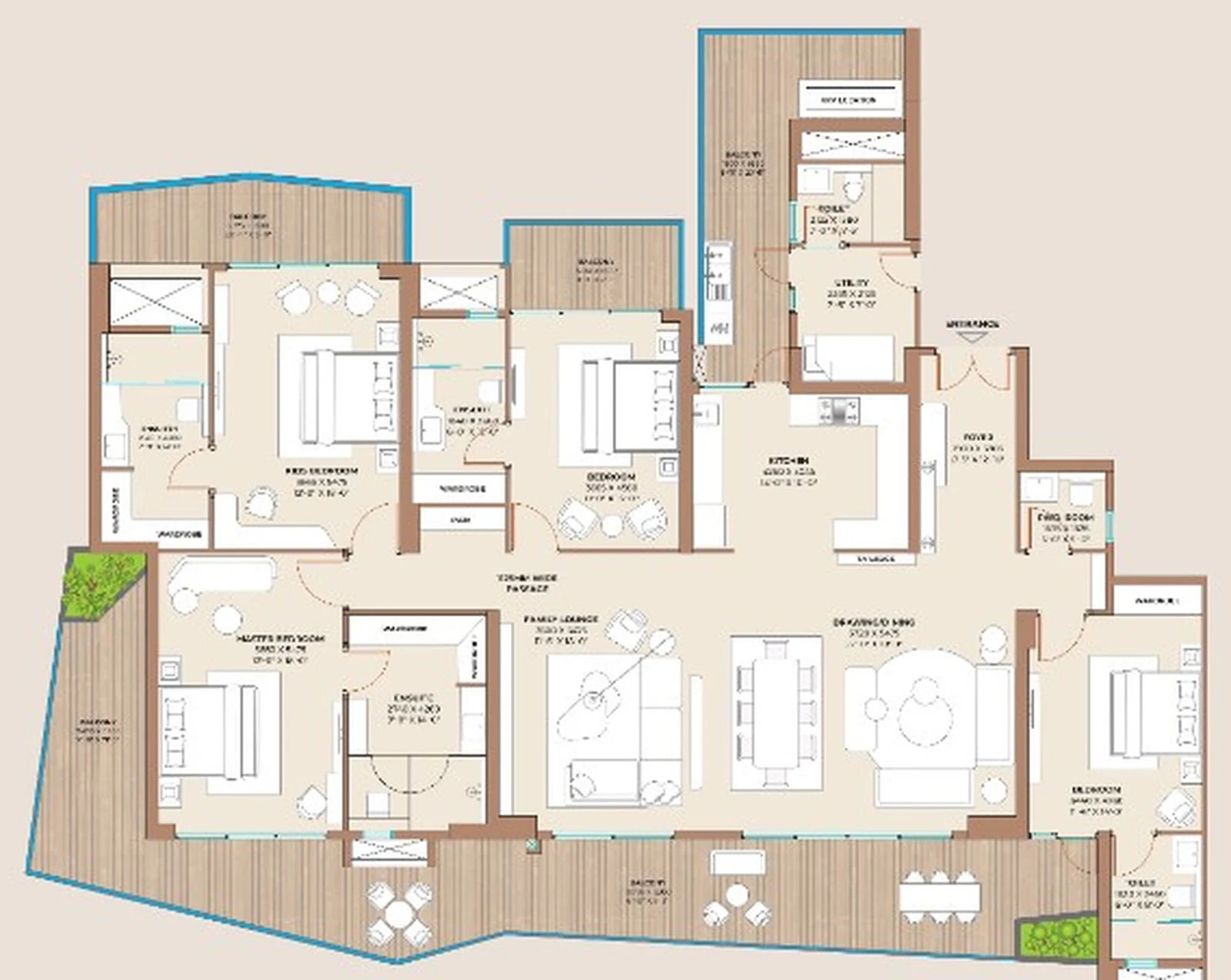 Cocoa County Type B 4 BHK floor plan in Sector 88A Gurgaon